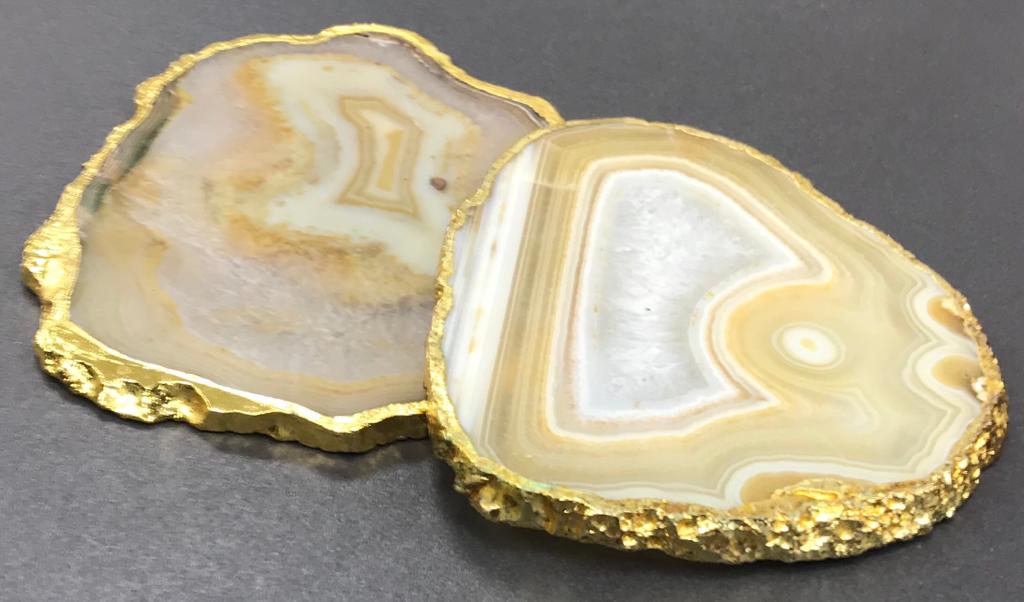 Agate yellow tea coster
