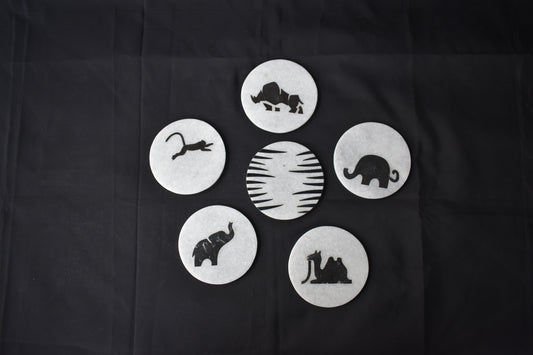 Marble Indian Animals Coasters