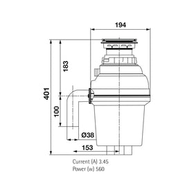 Carysil Food Waste Disposer (3/4 HP Heavy Duty)