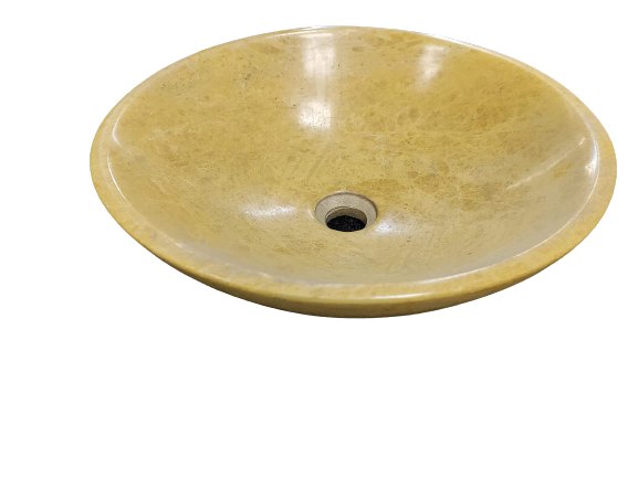 Stone Wash Basin-Brown Yellow Marble Basin