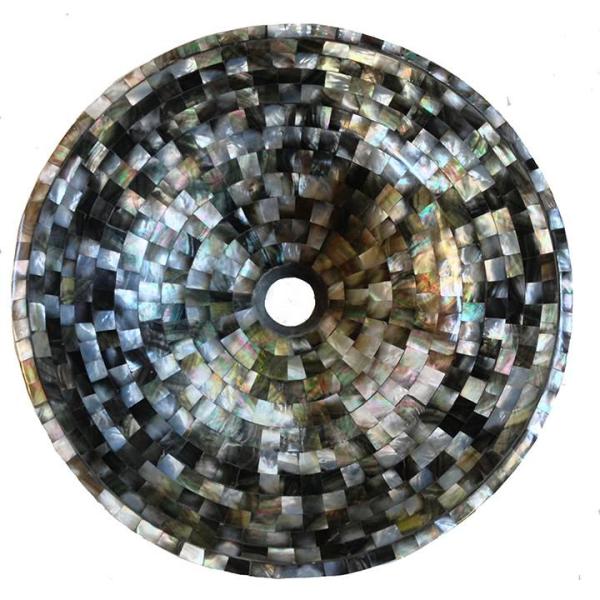 Mother of Pearl Wash Basin-Ecm-Black Pearl 193-Semiprecious