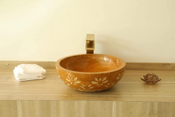 ECM - Floral Gold - Stone Wash Basin