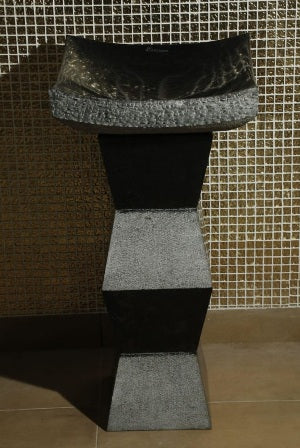 ECM - Zig Zag Triton - Pedestal Stone  Basin