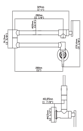 POT FILLER FAUCET - EQS-L224-P - Chrome