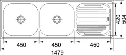 Franke - 621 - Omni - 101.0153.151 - (59" X 20" ) - European Satin Finish Sink