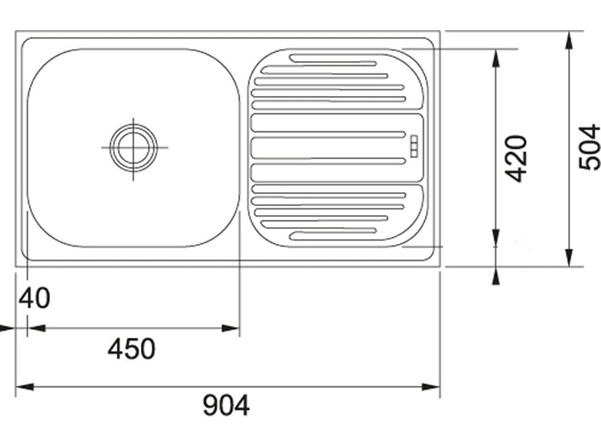 Single Bowl Sink with drainboard