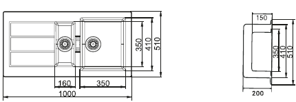 Franke - Tectonite 651 (40”x20”) - CB- 114.0253.160 -  Granite Kitchen Sinks