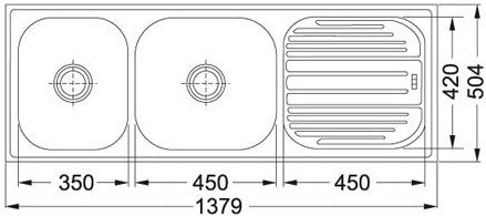 Franke - 621 CX Omni - 101.0153.145 - ( 55" X 20 ") - European Satin Finish Sink