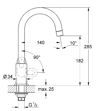 GROHE - BAU LOOP - 31222000 - Sink Tap