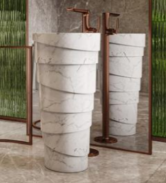 Stone Basin - Ecm - Indian Carrara 98 - Pedestal