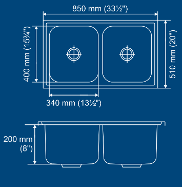 Double Bowl Sink With Sliding Drain Board