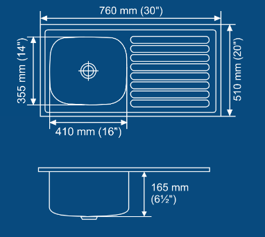 Single Bowl Sink With Drainboard