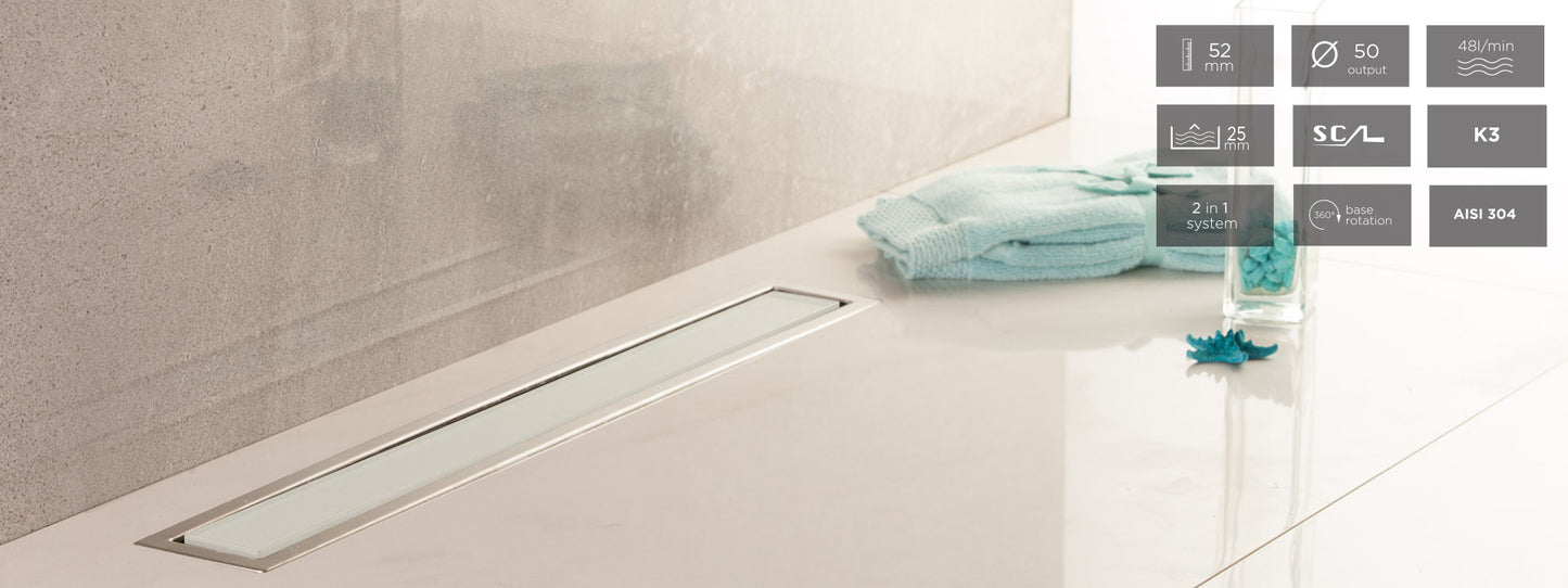 PESTAN - 131 000 39 - Confluo Premium Line Glass 2 In 1 Drain